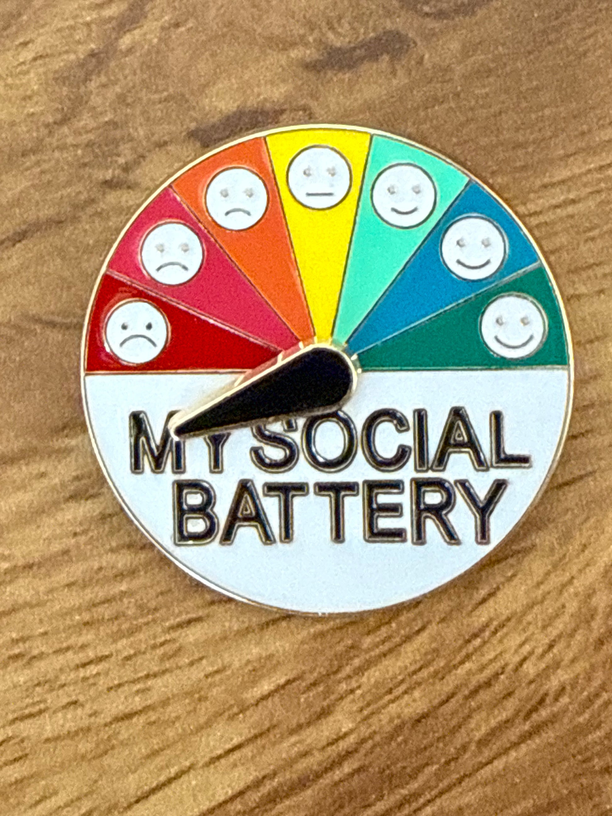 My Social Battery Adjustable Gauge Enamel Pin