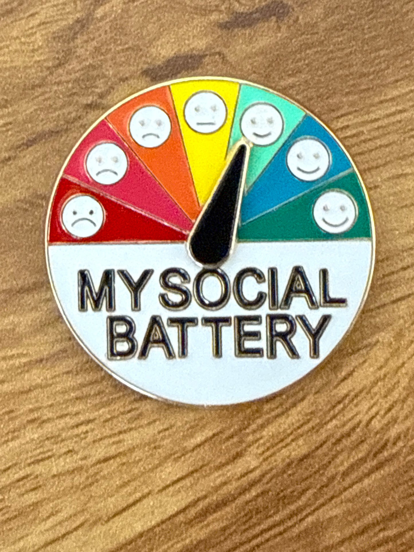 My Social Battery Adjustable Gauge Enamel Pin