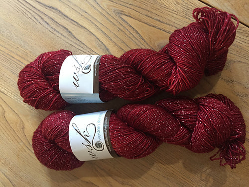 Western Sky KnitsSparkle Fingering in Rustic Red