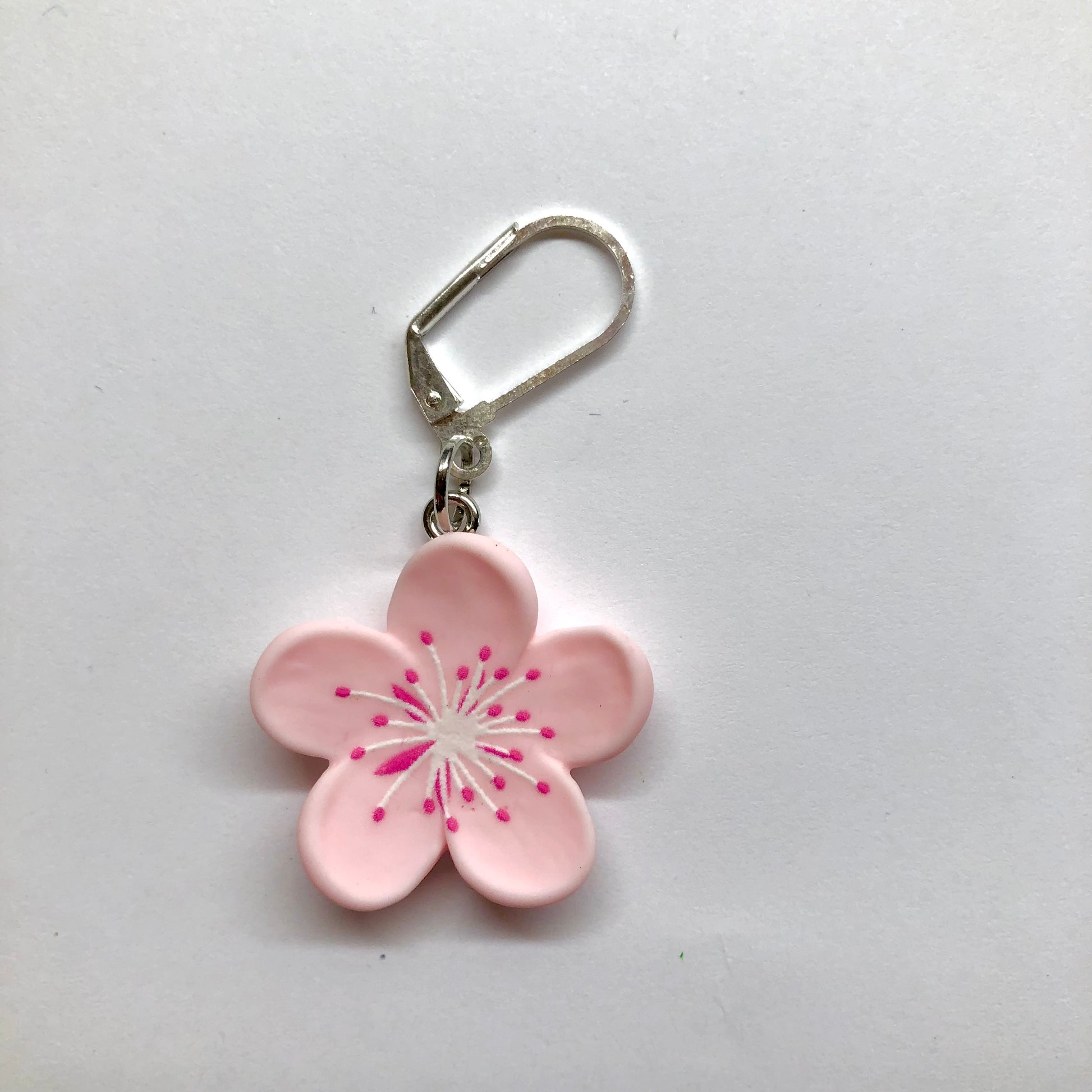 Light Pink Flowery Progress Keeper For Knitting or Crochet