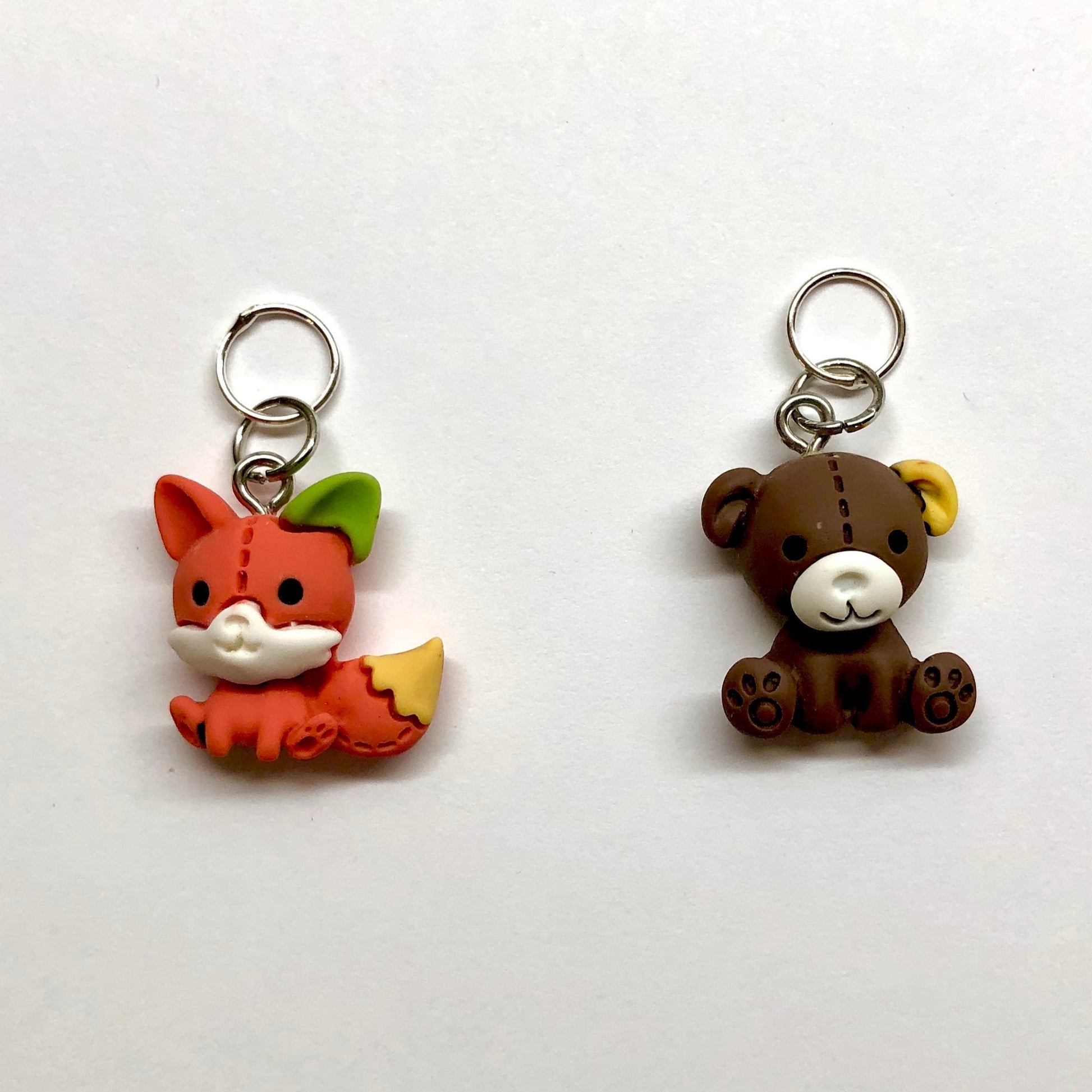 Woodland Animals 2pcs Stitch Marker Set