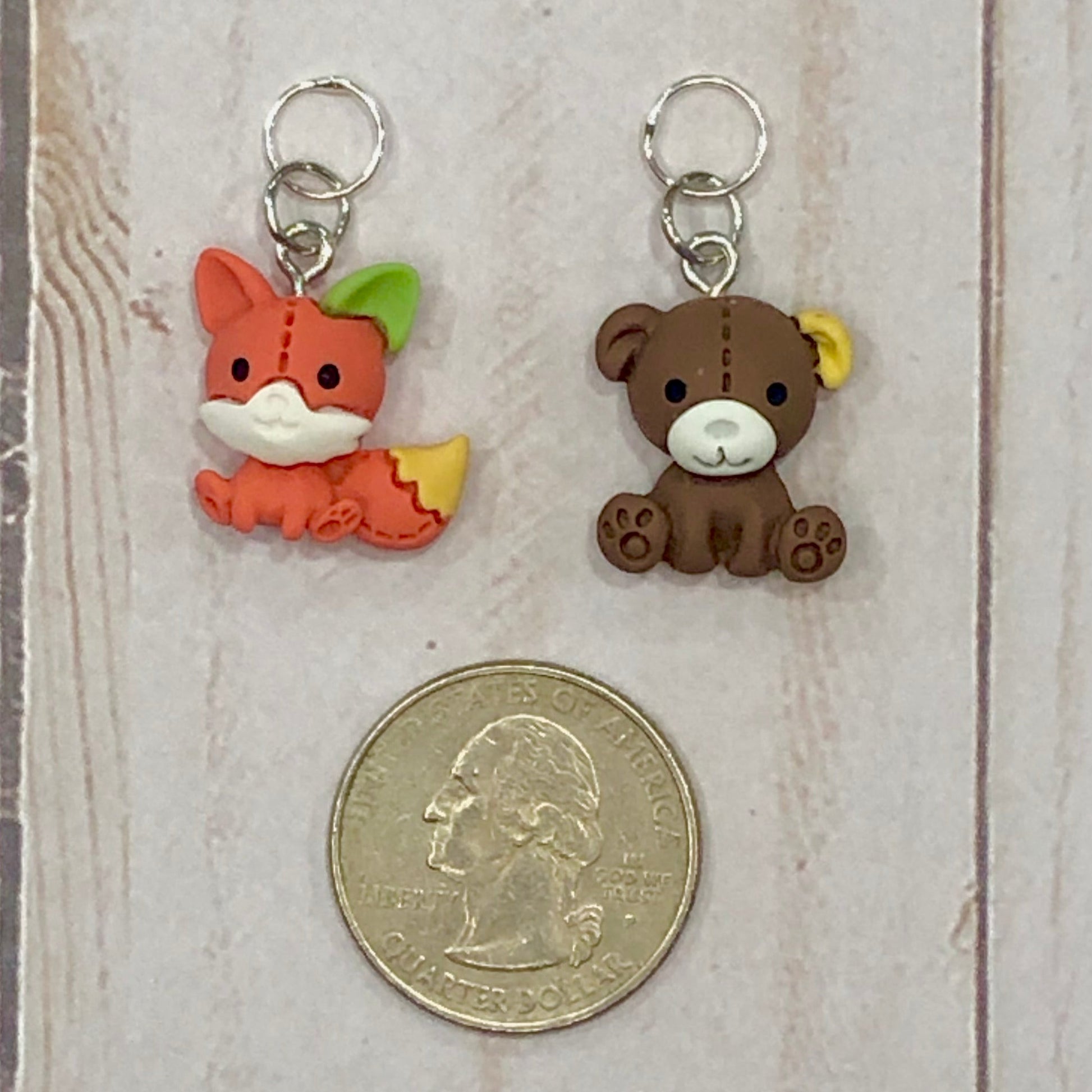 Woodland Animals 2pcs Stitch Marker Set