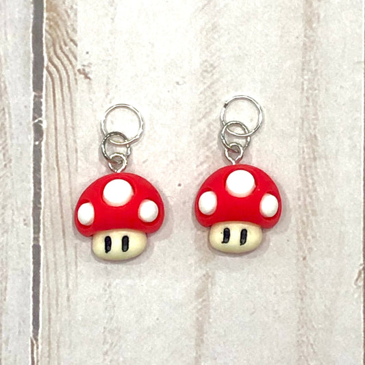 Mario Mushroom Stitch Markers 2 pcs set for Knitting