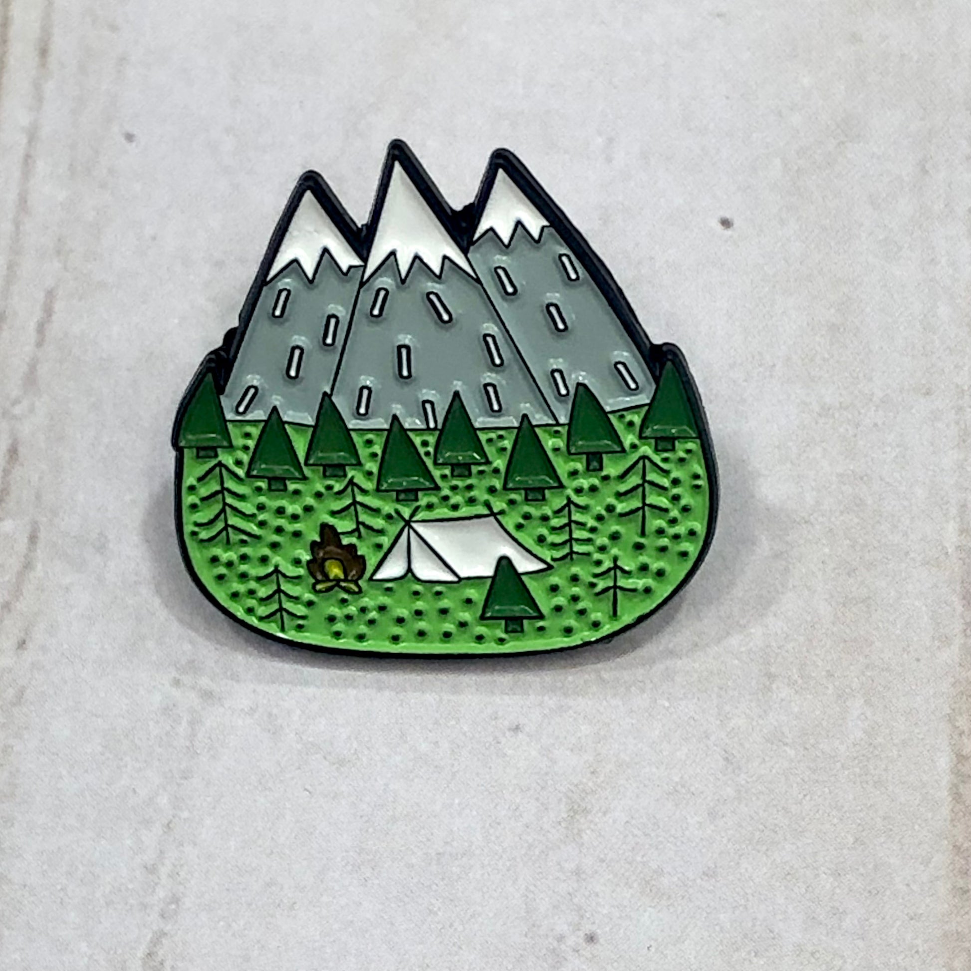 The Mountains Are Calling Enamel Pin for Knitting, crochet or crafting project bags