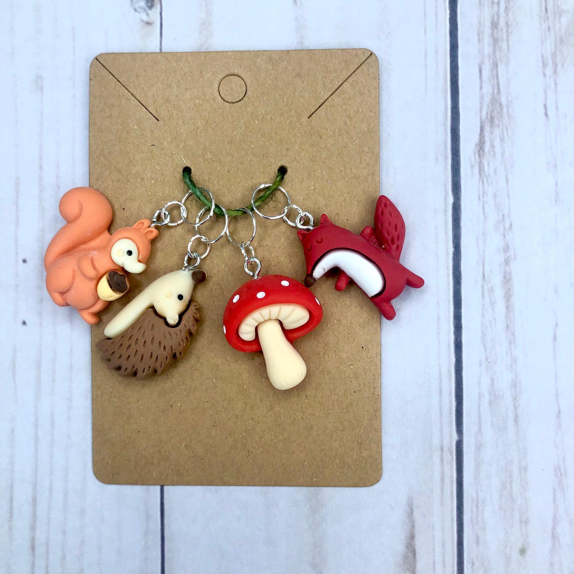 Polymer Clay Bear Stitch Markers sleuth of 4 Miniature Sculpted Animal  Knit, Crochet Accessories 